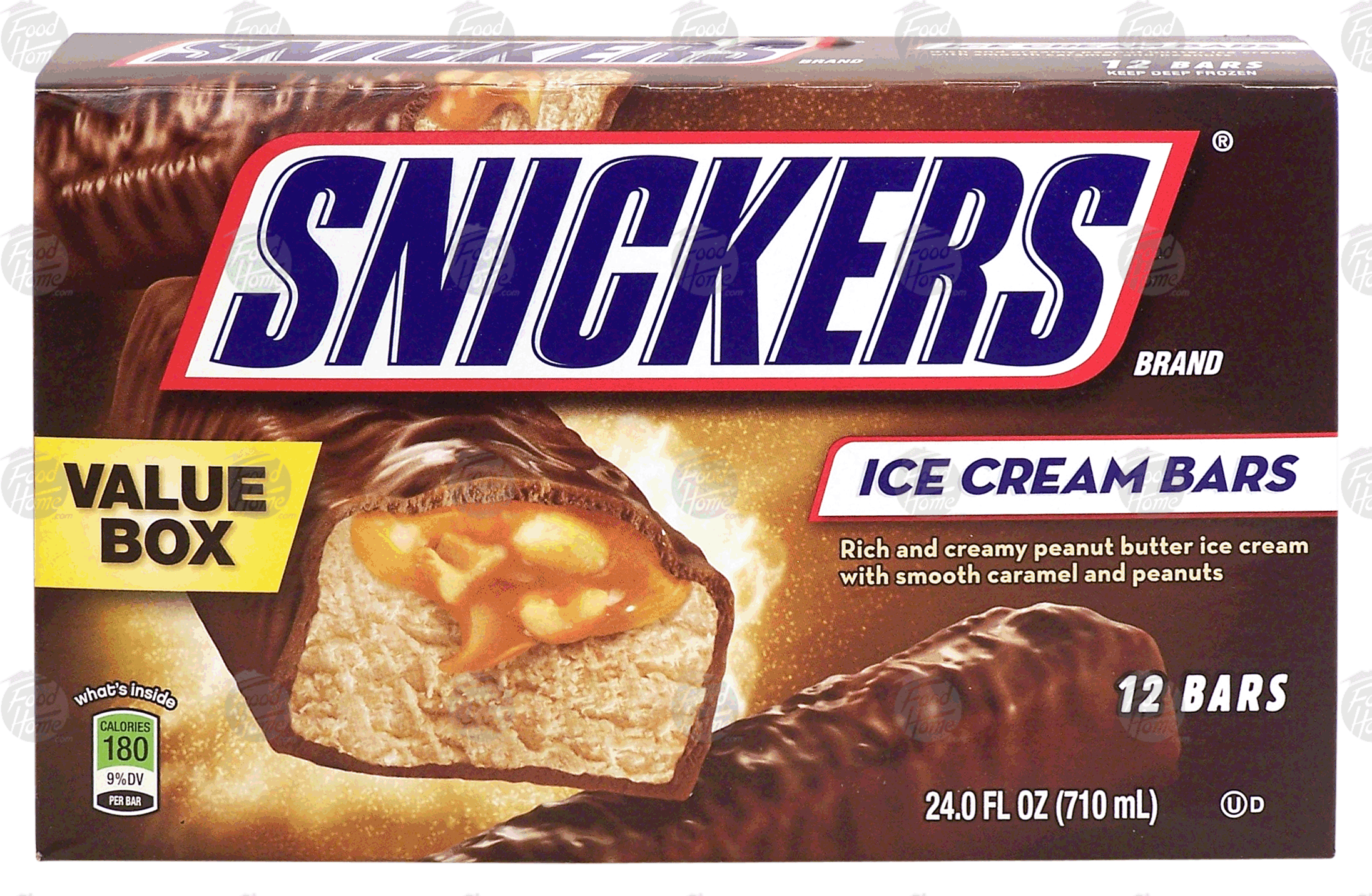 Snickers(r)  ice cream bars; peanut butter ice cream w/caramel and peanuts, 12 bars Full-Size Picture